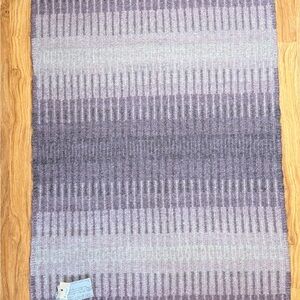 Handwoven 100% Wool Rug Crooked Path Fiber Art Fringe 1999